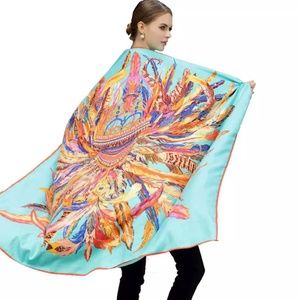 NWT 100% PURE SILK PRINT SCARF BIG STOLEN SHAWL